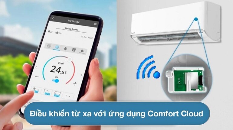 Điều hòa Panasonic CU/CS-XU9ZKH-8 có wifi dễ dàng điều khiển qua ứng dụng Panasonic Comfort Cloud