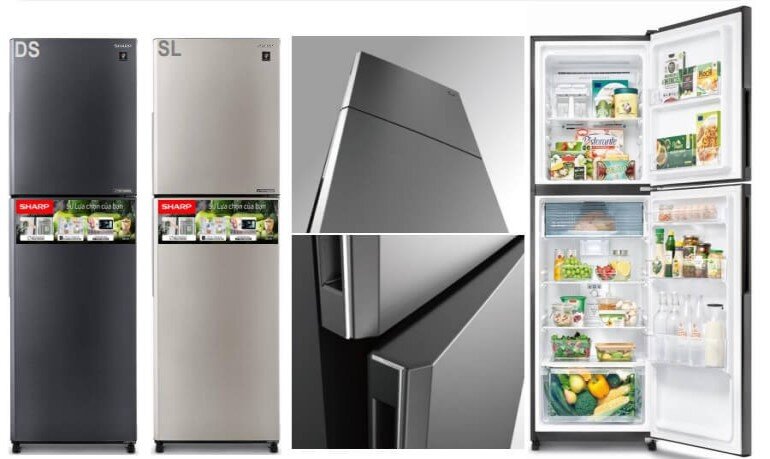 Thiết kế của tủ lạnh Sharp SJ-XP382AE-SL và tủ lạnh Sharp SJ-XP382AE-DS