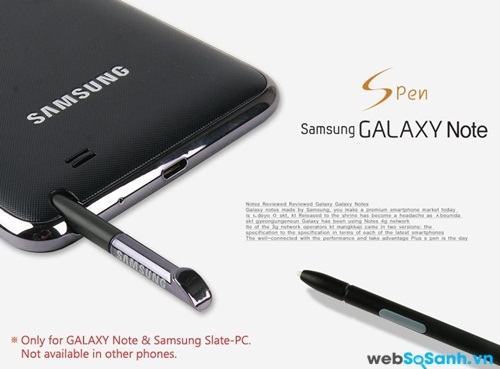 Bút cảm ứng S Pen trên dòng điện thoại Samsung Galaxy Note. Nguồn Internet