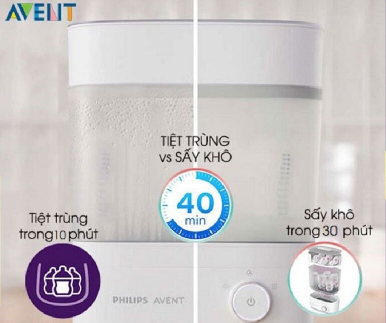 Vì sao bạn nên chọn mua máy tiệt trùng bình sữa Avent có sấy khô khi chăm sóc bé?