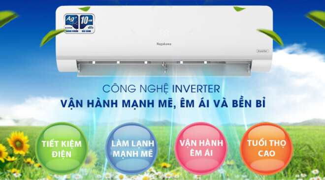 Điều hòa Nagakawa 9000BTU 1 Chiều NIS-C09R2H10 Inverter  