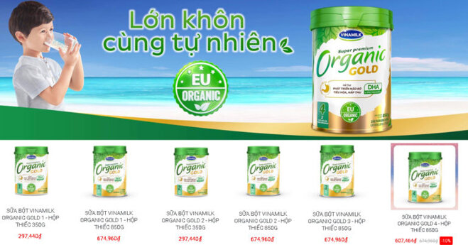 Sữa bột công thức Vinamilk Organic Gold có tốt không ? Có mấy loại ? Giá bao nhiêu tiền ?