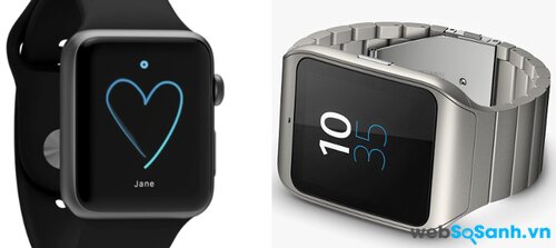 Apple Watch và Sony SmartWatch 3 phiên bản kim loại. Nguồn Internet