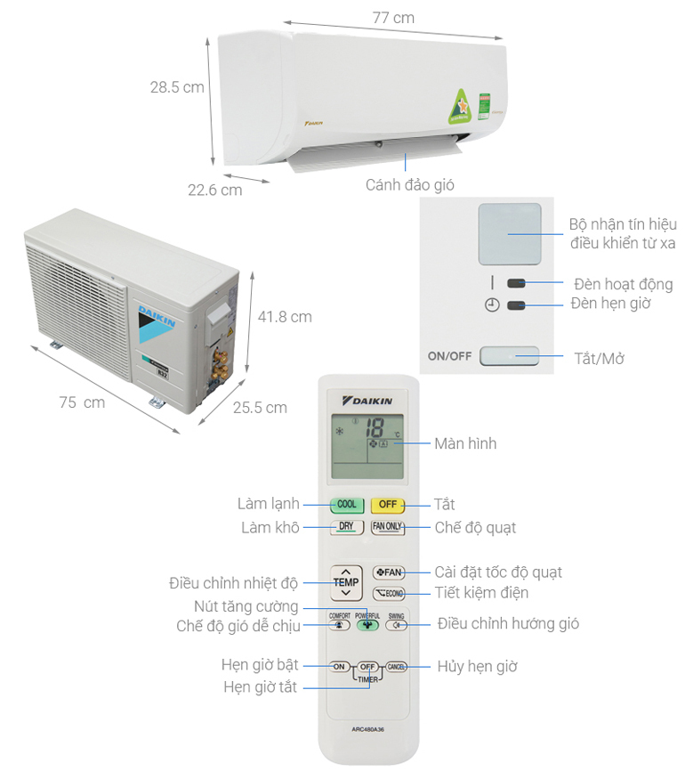 Daikin Inverter 1 chiều 9000BTU ATKQ25TAVMV