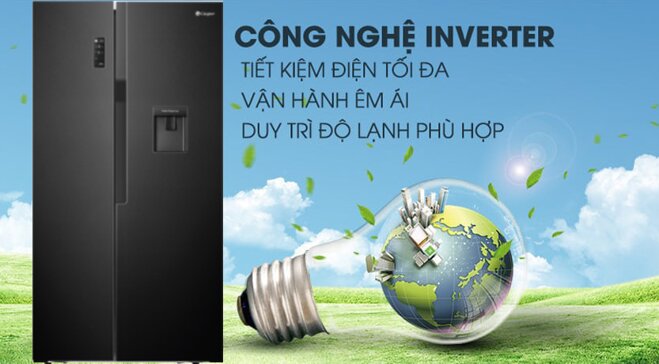 Tủ lạnh side by side Casper 551 lít RS-575VBW vận hành êm ái, tiết kiệm điện năng