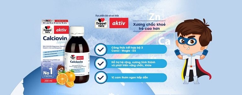 DoppelHerz Kinder Calciovin Liquid phù hợp cho trẻ nhỏ