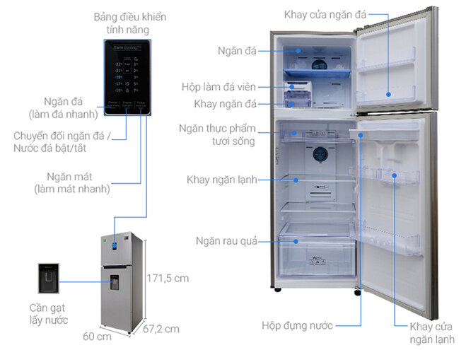 Tủ lạnh Samsung Inverter 319 lít RT32K5932S8/SV