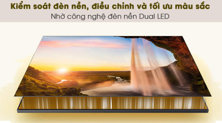 Công nghệ đèn nền Dual LED và Công nghệ Supreme UHD Dimming giúp kiểm soát độ sáng màn hình