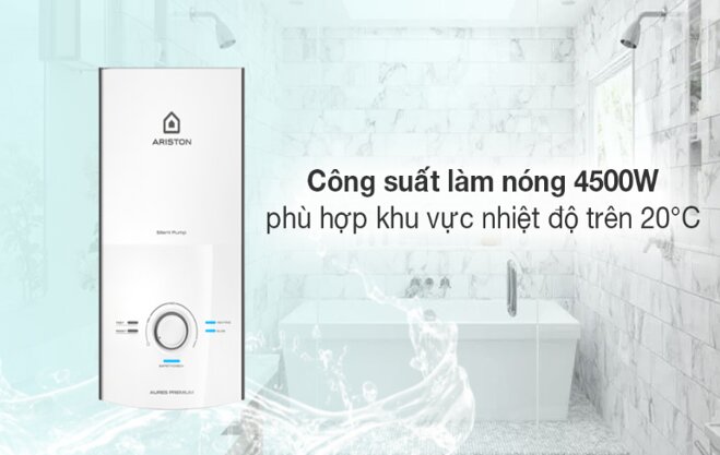 bình nóng lạnh Ariston 4500W Aures Premium 4.5p