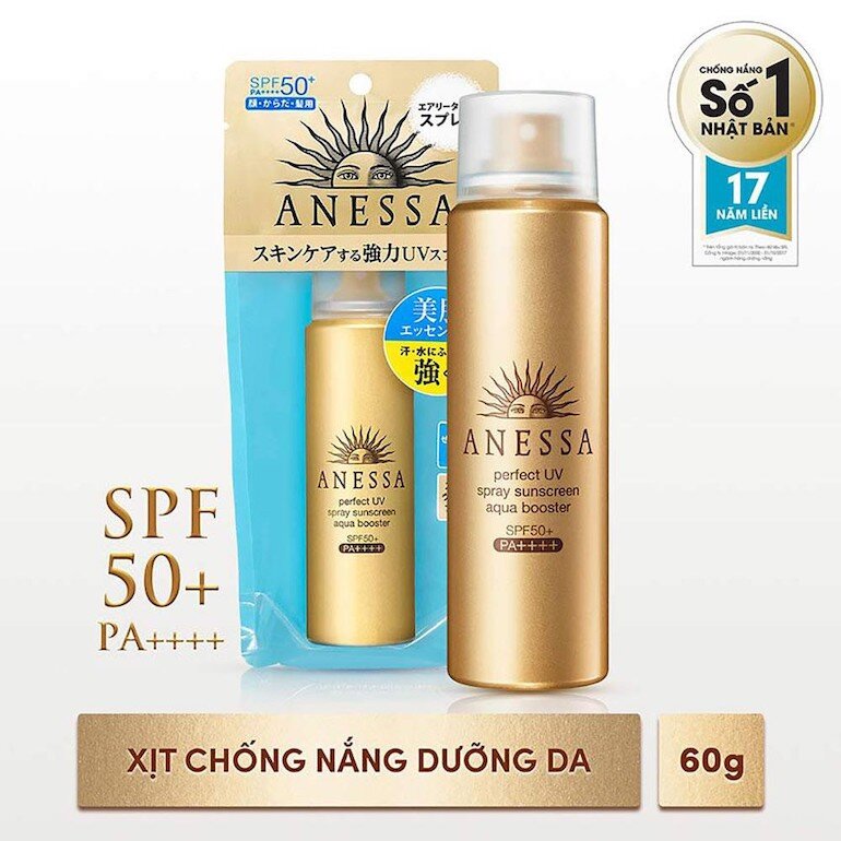 Kem chống nắng dạng xịt Anessa Perfect UV Spray Sunscreen Aqua Booster SPF50+ PA+++