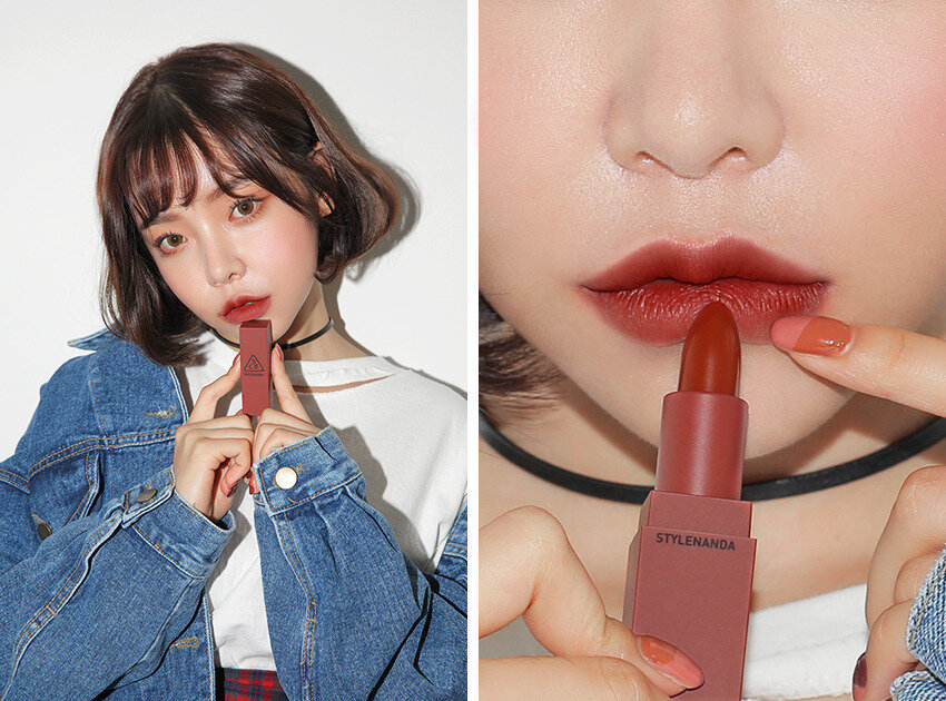 Son lì 3CE Mood Recipe Matte Lip Color màu 909 Smoked Rose 