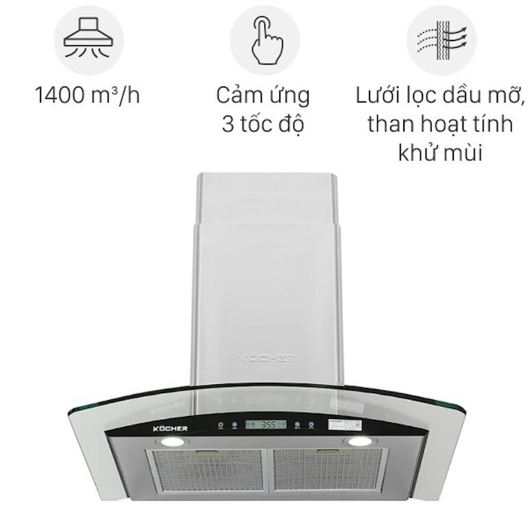 Hiệu năng sử dụng của chiếc máy hút mùi Kocher K-228S