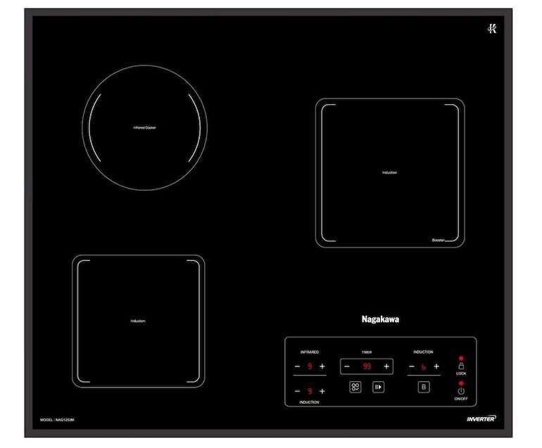 Bếp từ hồng ngoại âm 3 vùng nấu Nagakawa NAG1253M