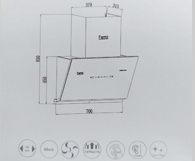 Máy hút mùi Fermi SH-006 thiết kế hiện đại phù hợp với nhiều không gian bếp