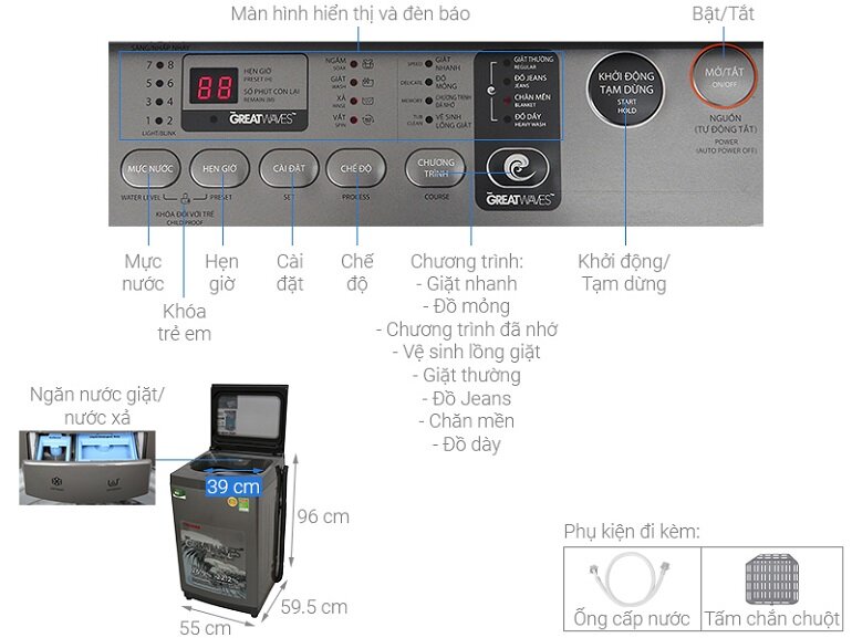 Máy giặt Toshiba 9kg AW-K1005FV(SG)