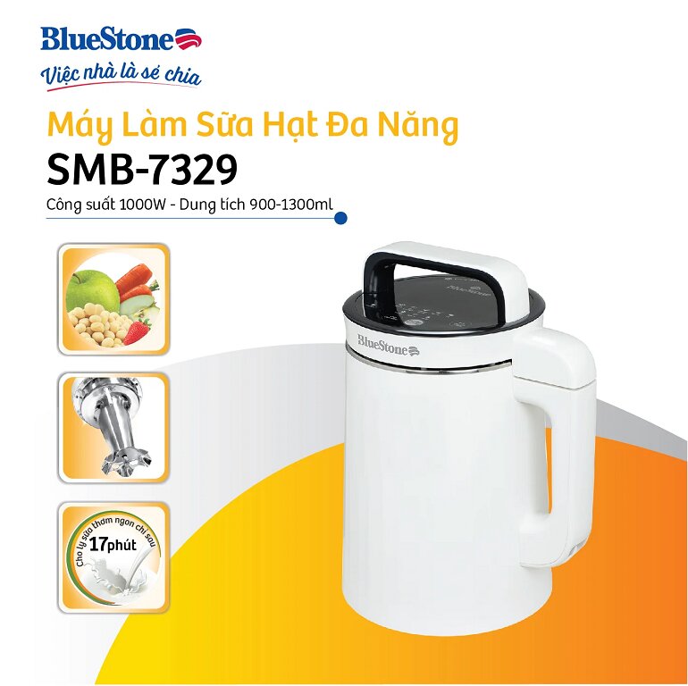 Máy làm sữa đậu nành Bluestone SMB-7329 - 1.3 lít có giá từ 1.4 – 1.9 triệu đồng
