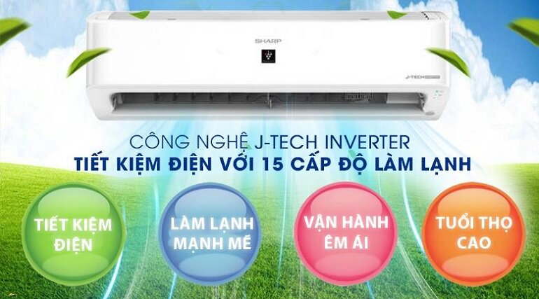 điều hòa Sharp 1 chiều 18000 BTU Inverter AH-X18ZW gas R-32