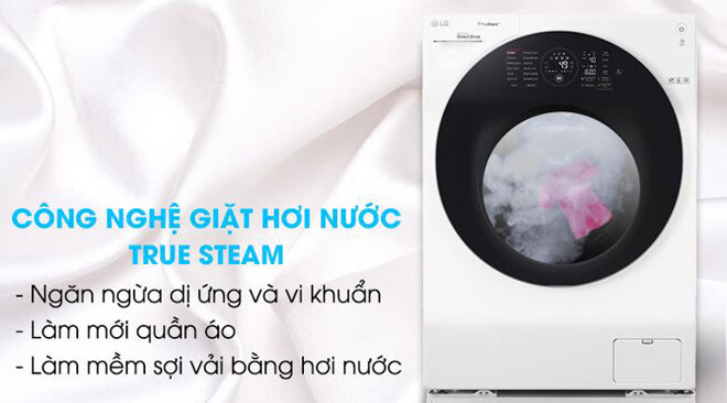 Diệt đến 99.9% vi khuẩn nhờ chế độ giặt hơi nước