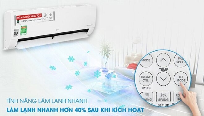 điều hòa 1 chiều LG K12CH 2023 có công suất 12000 BTU  tương đương với 1.5HP chúng có thể làm mát hiệu quả ở những căn phòng có diện tích dưới 20m2