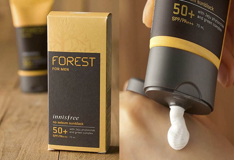 Kem chống nắng cho nam Innisfree Forest For Men No Sebum Sunblock SPF 50+ PA+++ se khiết lỗ chân lông giúp da của nam giới kiềm dầu hiệu quả trong suốt nhiều giờ liền