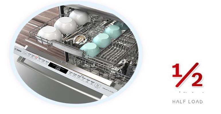 Bosch SMS88TW02M được tích hợp tính năng rửa nửa tải Half Load Máy rửa bát Bosch SMS88TW02M