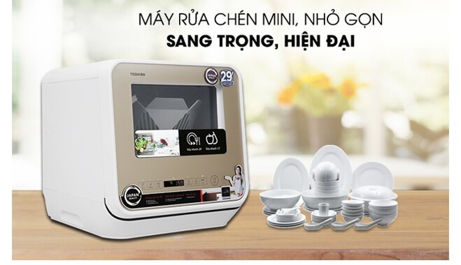 Máy rửa chén mini Toshiba DWS-22AVN