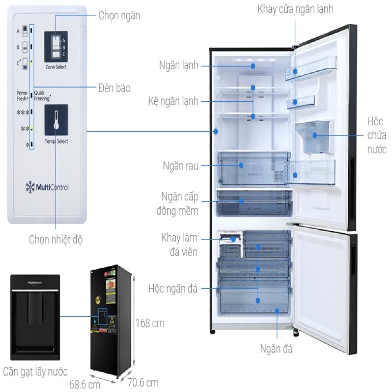 Tủ lạnh Panasonic có ngăn đông mềm 377 lít NR-BX421GPKV - Giá tham khảo 18.090.000 VNĐ