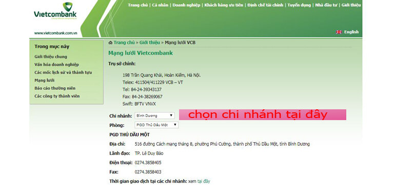 Vào website chính của ngân hàng Vietcombank để tìm địa chỉ gần chỗ bạn