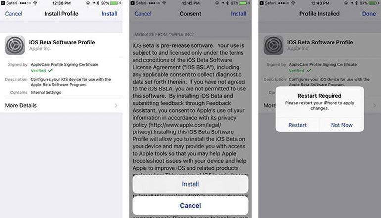 Hướng dẫn nâng cấp phần mềm iOS 11 lên hệ điều hành iOS 12 Beta trên iPhone