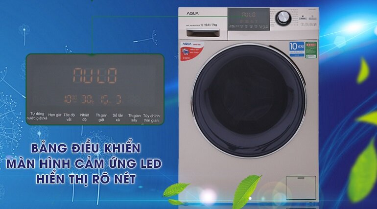 Máy giặt sấy quần áo Aqua 10.5 kg AQD-DH1050C
