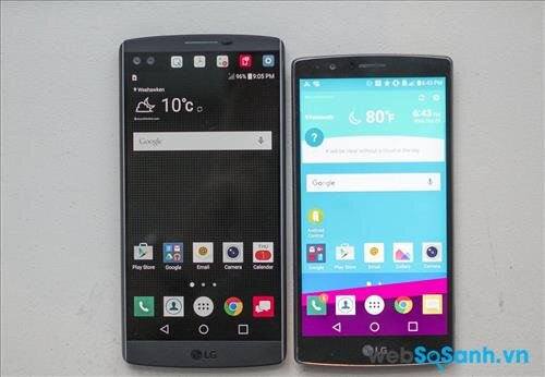 Màn hình hiển thị của LG V10 và LG G4