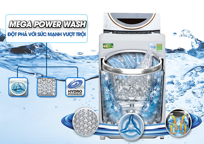 Máy giặt Toshiba đột phá với tính năng Mega Power Wash