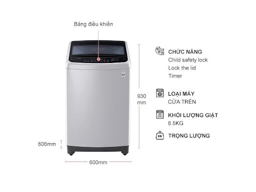 So sánh máy giặt lồng đứng Lg 8.5kg T2185vs2m Smart Inverter và máy giặt lồng ngang Toshiba Inverter 8.5 kg Tw-bk95s3v, nên mua loại nào cho gia đình