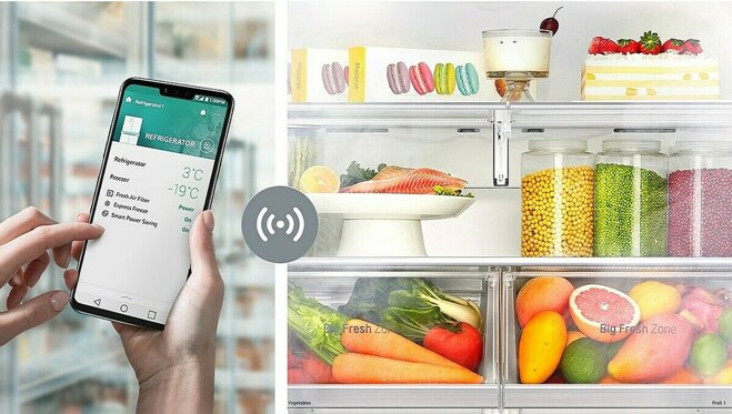 Ứng dụng SmartThinQ có thể thông báo chẩn đoán lỗi tủ lạnh InstaView Door in Door LG gặp phải