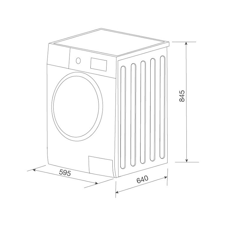 Kích thước của máy quần áo Malloca MTD-010SIL