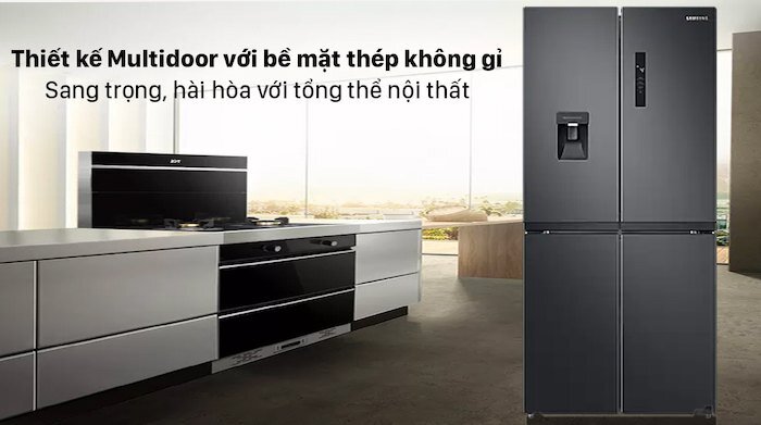  Tủ lạnh Samsung Inverter 488l 4 cửa RF48A4010B4/SV được thiết kế theo phong cách Châu Âu