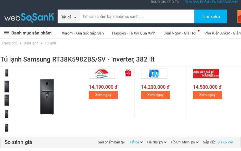 Tủ lạnh Samsung Inverter 380 lít RT38K5982BS/SV