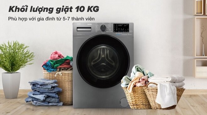 máy giặt lồng ngang Beko WCV10648XSTM