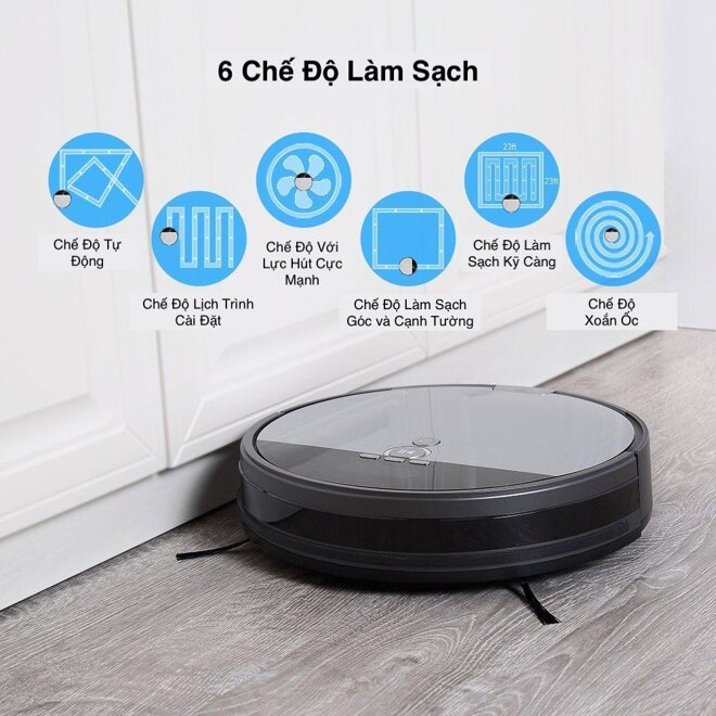 Robot hút bụi Ilife được tích hợp nhiều chế độ làm sạch khác nhau, đáp ứng nhu cầu vệ sinh của người dùng 