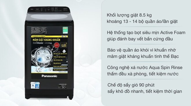 Máy giặt Panasonic 8.5 Kg NA-F85A9BRV có giá 6.790.000 tham khảo tại websosanh.vn