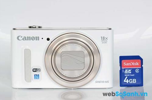 Máy ảnh du lịch Canon PowerShot SX610 HS được tích hợp sẵn kết nối wireless và NFC