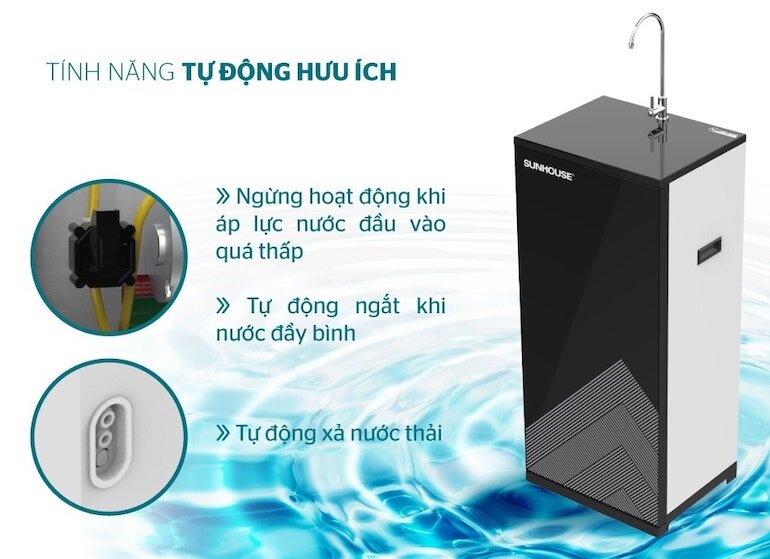 Máy lọc nước Sunhouse SHA8868K kiểu dáng đẹp mắt và sang trọng