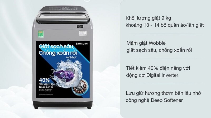 Máy giặt Samsung 9kg cửa trên inverter WA90T5260BY