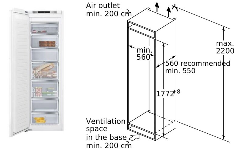 Tủ đông Siemens GI81NAEF0 có thiết kế hiện đại, sang trọng