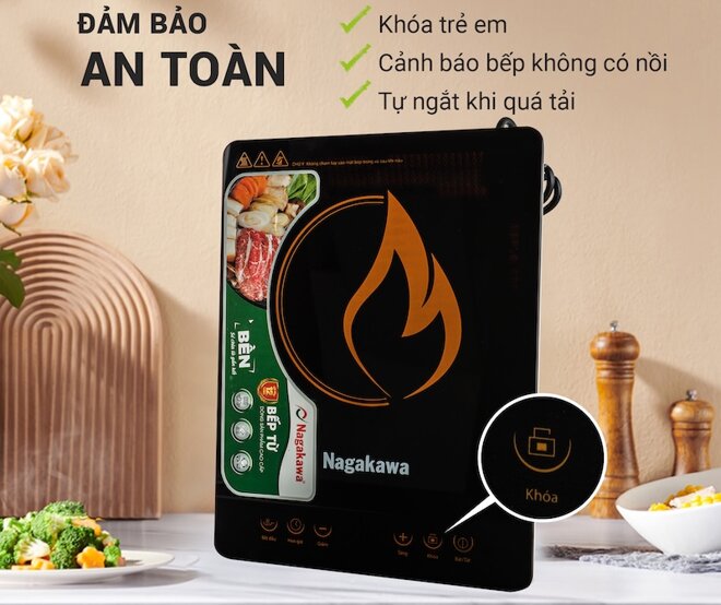 Bếp từ đơn Nagakawa NAG0704 thiết kế nhỏ gọn, sử dụng dễ dàng