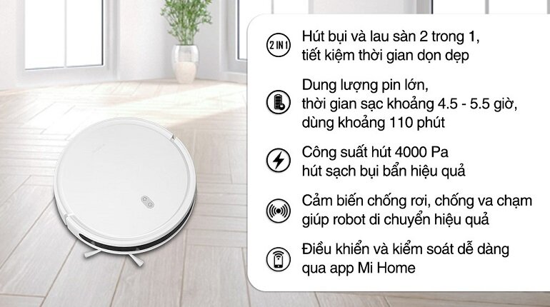 Tính năng ưu việt của robot Xiaomi Vacuum E10