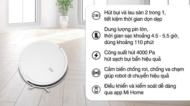 Tính năng ưu việt của robot Xiaomi Vacuum E10