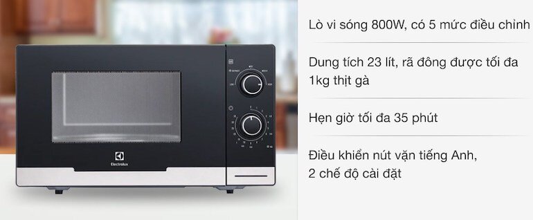 Đặc điểm và chức năng của lò vi sóng Electrolux EMM2308X