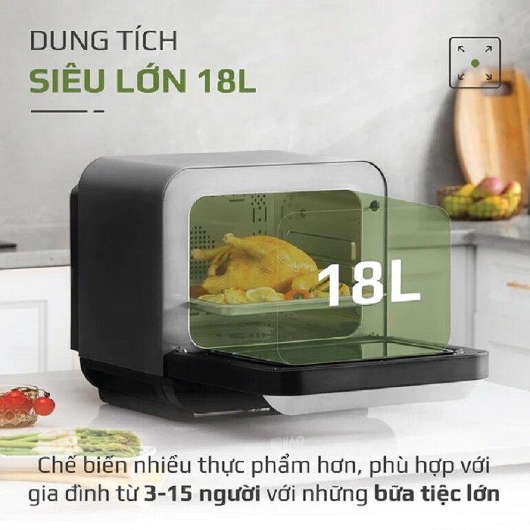 Nồi chiên không dầu - hấp hơi nước Olivo SF18