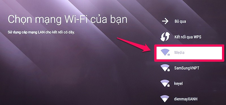 Cài đặt lại mạng wifi cho tivi